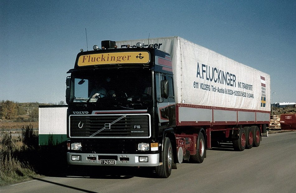 1980-talet – Fluckinger Transport lastbil